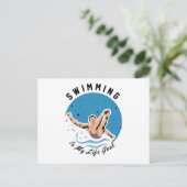 Schwimmen ist mein Lebensziel Postkarte (Stehend Vorderseite)