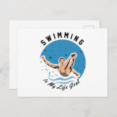 Schwimmen ist mein Lebensziel Postkarte (Vorne/Hinten)
