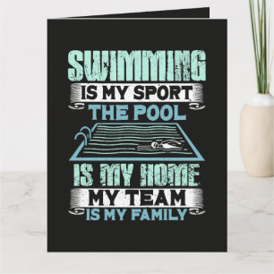Schwimmen ist mein Sport Das Becken ist mein Zuhau Karte