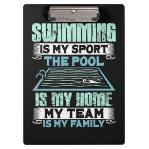 Schwimmen ist mein Sport Das Becken ist mein Zuhau Klemmbrett