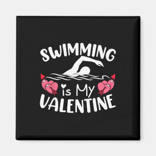 Schwimmen ist mein Valentinstag Jungen Mädchen Spo Magnet