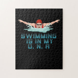 Schwimmen ist meine DNA Schwimmliebhaber Lustiger Puzzle
