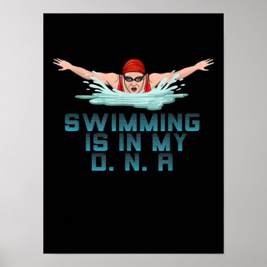 Schwimmen ist meine DNA, wenn ich über dem Funny S Poster (Vorne)