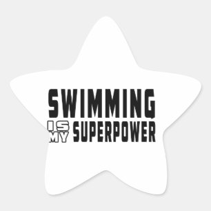 Schwimmen ist meine Supermacht Stern-Aufkleber