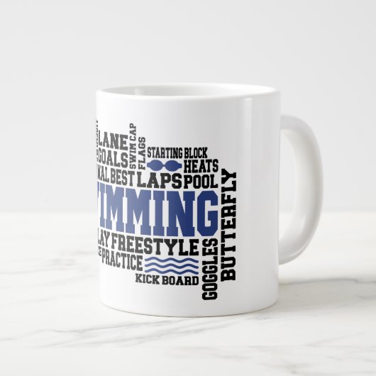 Schwimmen- Jumbo-Tasse (Vorderseite Rechts)