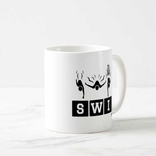 SCHWIMMEN KAFFEETASSE (VorderseiteRechts)
