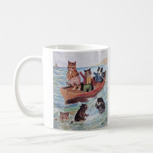 Schwimmen-Katzen Louis Wains Kaffeetasse (Links)