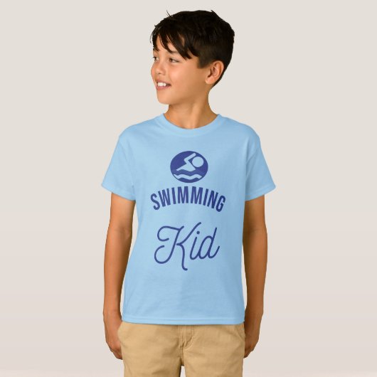 Schwimmen Kid fett Typografie T - Shirt (Vorne ganz)