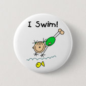 Schwimmen-Knopf des Mädchen-I Button (Vorderseite)