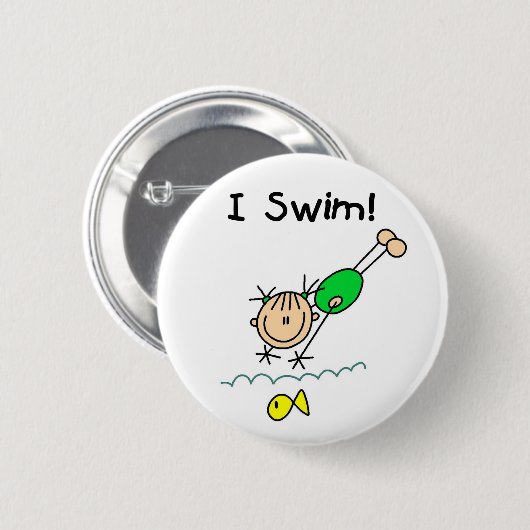 Schwimmen-Knopf des Mädchen-I Button (Vorne & Hinten)