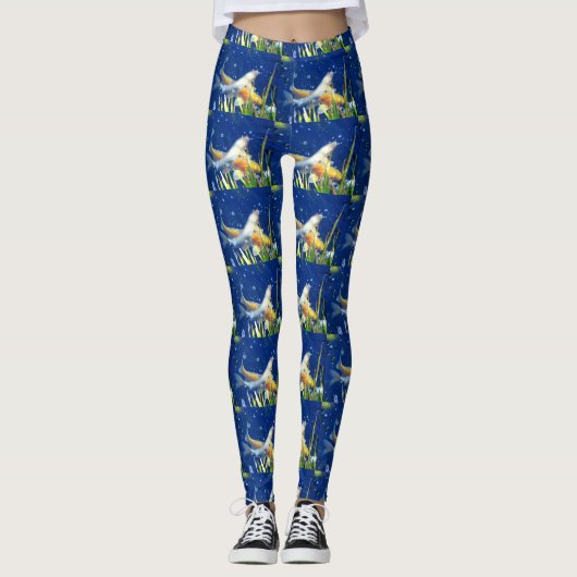 Schwimmen koi auf Blau Leggings (Vorderseite)