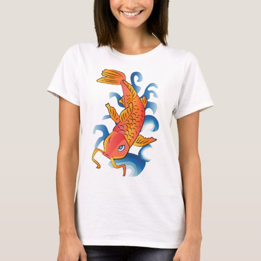 Schwimmen Koi Fish Illustration T-Shirt (Vorderseite)