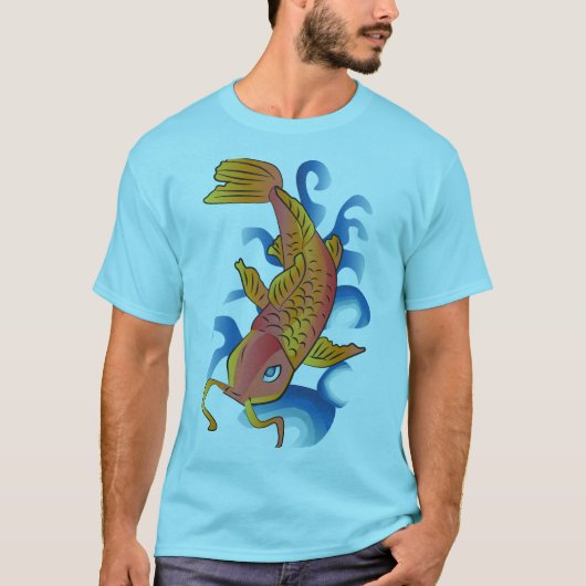 Schwimmen Koi Fish Illustration T-Shirt (Vorderseite)