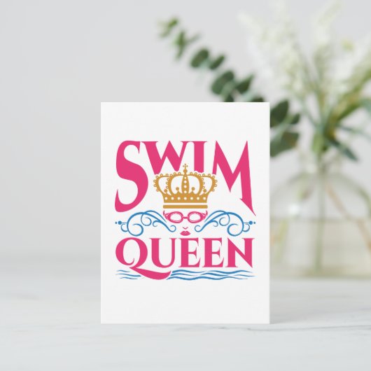 Schwimmen Königin Schwimmen Schwimmerinnen Mädchen Postkarte (Stehend Vorderseite)