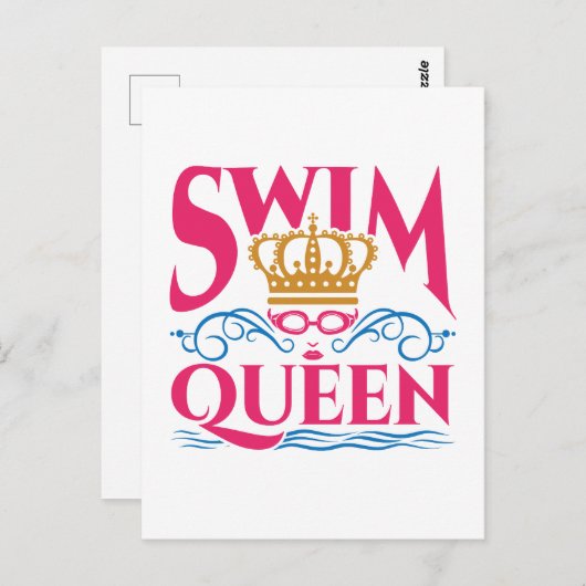 Schwimmen Königin Schwimmen Schwimmerinnen Mädchen Postkarte (Vorne/Hinten)