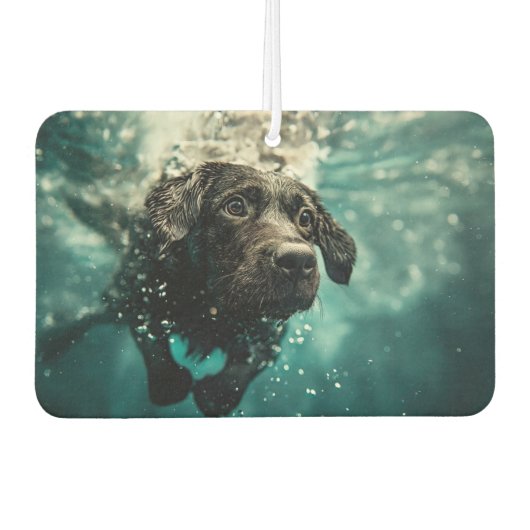 Schwimmen Labrador Puppy Underwater Design Autolufterfrischer (Vorderseite)