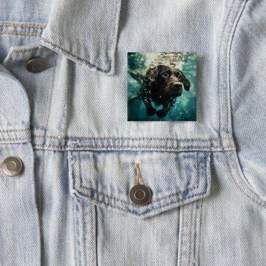 Schwimmen Labrador Puppy Underwater Design Button (Beispiel)