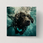 Schwimmen Labrador Puppy Underwater Design Button (Vorderseite)
