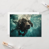 Schwimmen Labrador Puppy Underwater Design Karte (Vorderseite/Rückseite Beispiel)