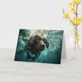 Schwimmen Labrador Puppy Underwater Design Karte (Gelbe Blume)