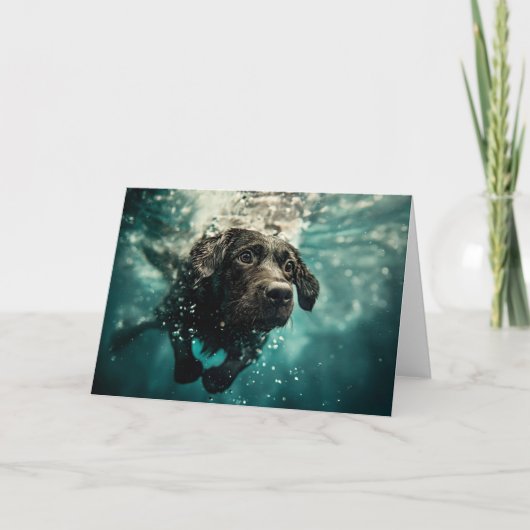Schwimmen Labrador Puppy Underwater Design Karte (Vorderseite)