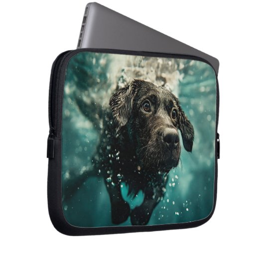 Schwimmen Labrador Puppy Underwater Design Laptopschutzhülle (Vorne Rechts)