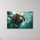 Schwimmen Labrador Puppy Underwater Design Leinwanddruck (Vorderseite)