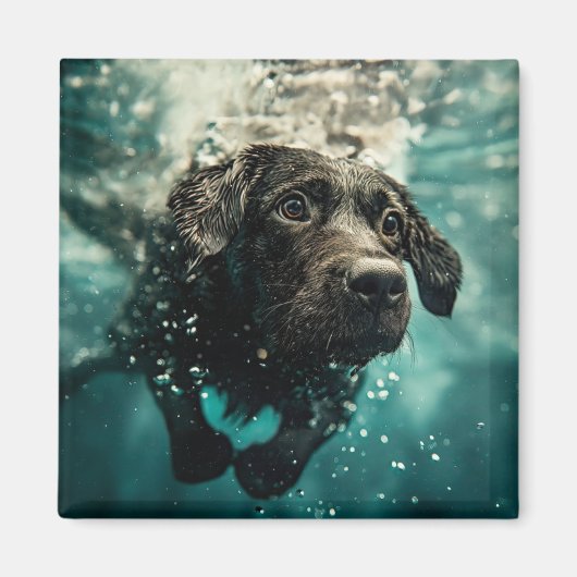 Schwimmen Labrador Puppy Underwater Design Magnet (Vorne)