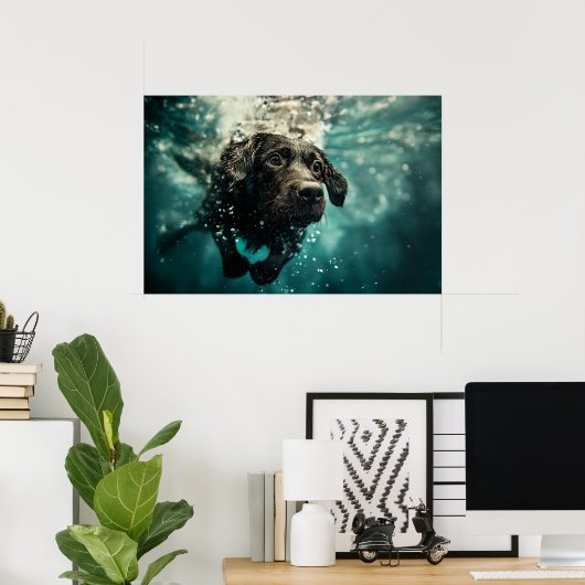 Schwimmen Labrador Puppy Underwater Design Poster (Heimbüro)