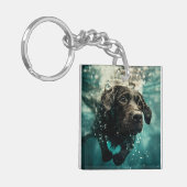 Schwimmen Labrador Puppy Underwater Design Schlüsselanhänger (Vorderseite links)