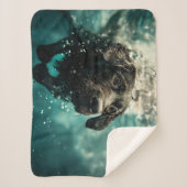 Schwimmen Labrador Puppy Underwater Design Sherpadecke (Vorderseite)