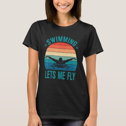 Schwimmen Lasse mein Fliegenschwimmteam Frauen sch T-Shirt (Vorderseite)