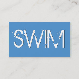 SCHWIMMEN-LEHRER Schmutz-Art V64J BLAU Visitenkarte