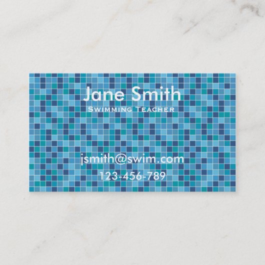 Schwimmen-Lehrer, Schwimmen-Trainer, Visitenkarte (Vorderseite)