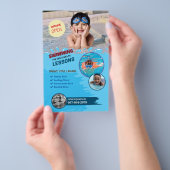 Schwimmen Lektionen Bearbeitbarer Flyer (Handgriff)