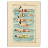 Schwimmen-Lektions-Vintages Diagramm Klemmbrett (Rückseite)