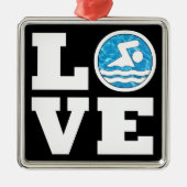 Schwimmen LIEBE Tauchen Coach Schwimmbad Weihnacht Ornament Aus Metall (Vorne)