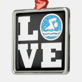 Schwimmen LIEBE Tauchen Coach Schwimmbad Weihnacht Ornament Aus Metall (Links)