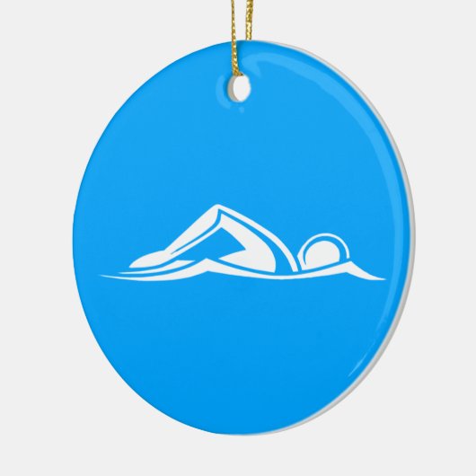 Schwimmen-Logo-Verzierungs-Blau Keramikornament (Links)