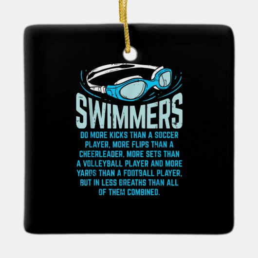 Schwimmen macht mehr Kicks ich lustige Geschenke s Keramikornament (Vorderseite)
