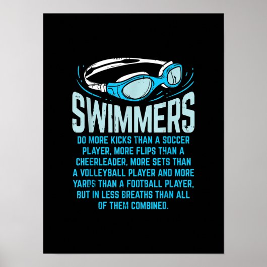 Schwimmen macht mehr Kicks ich lustige Geschenke s Poster (Vorne)