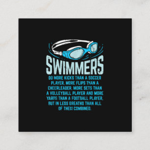 Schwimmen macht mehr Kicks ich lustige Geschenke s Quadratische Visitenkarte