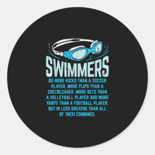Schwimmen macht mehr Kicks ich lustige Geschenke s Runder Aufkleber