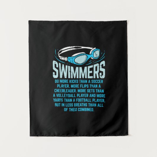 Schwimmen macht mehr Kicks ich lustige Geschenke s Wandteppich (Vorderseite)