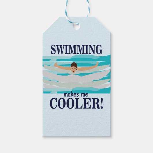 Schwimmen macht mich Cooler schwimmen Geschenkanhänger (Vorderseite)
