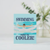 Schwimmen macht mich Cooler schwimmen Postkarte (Stehend Vorderseite)