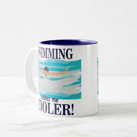 Schwimmen macht mich Cooler schwimmen Zweifarbige Tasse (Vorderseite Links)