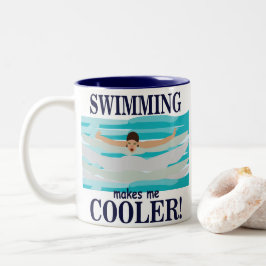 Schwimmen macht mich Cooler schwimmen Zweifarbige Tasse