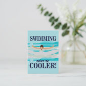 Schwimmen macht mich Cooler Schwimmer Visitenkarte (Stehend Vorderseite)