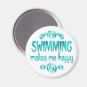 Schwimmen macht mich glücklich magnet (Vorderseite/Rückseite)